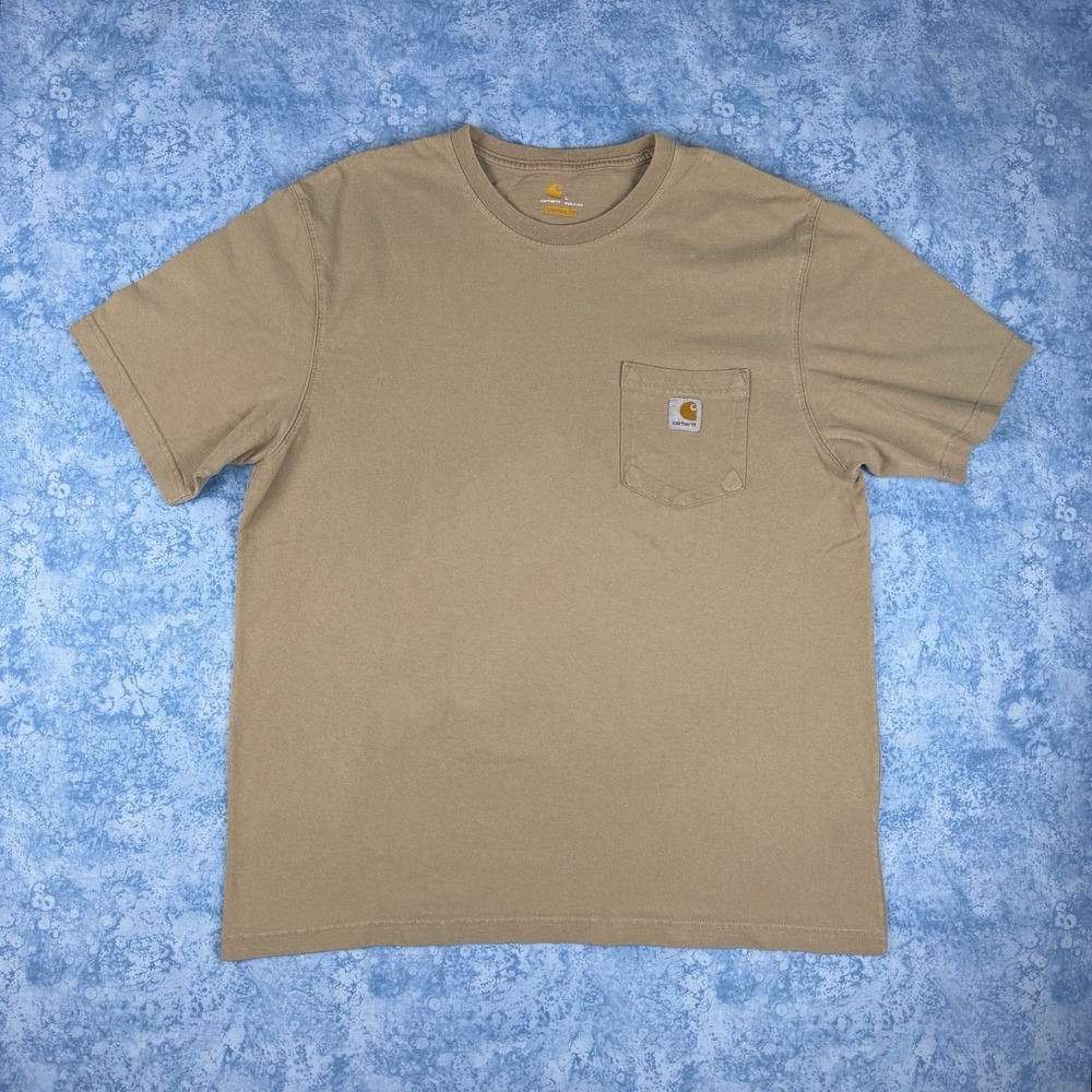 Carhartt Shirt Mens L K87 Original Fit Pocket Tee Desert Workwear